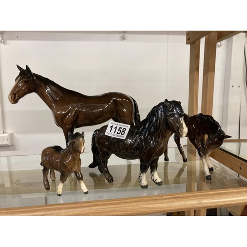 1158 - Four Beswick horses