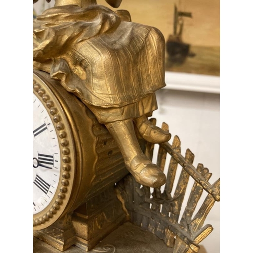 1144 - A French spelter mantle clock