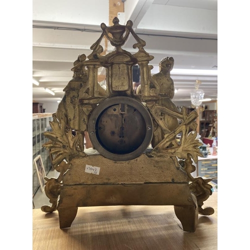 1152 - A gilded spelter mantel clock