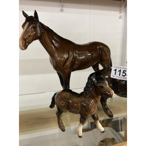 1158 - Four Beswick horses