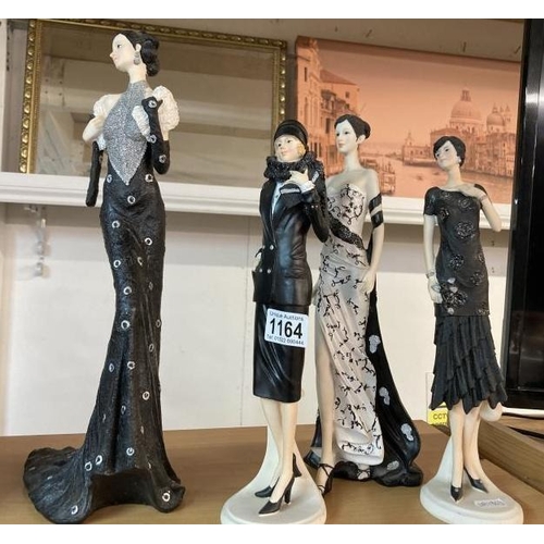 1164 - Four fashion lady figurines