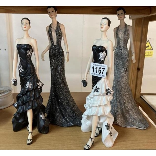 1167 - Four fashion lady figurines