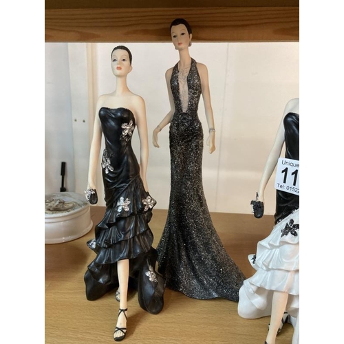 1167 - Four fashion lady figurines