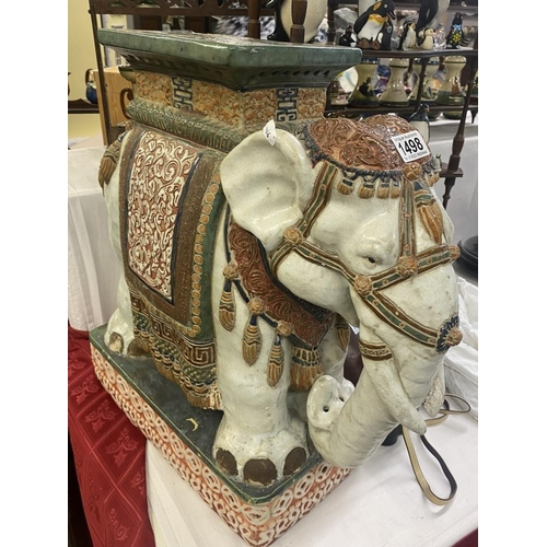 1498 - A late 19th/early 20th century ceramic elephant garden seat/pot stand