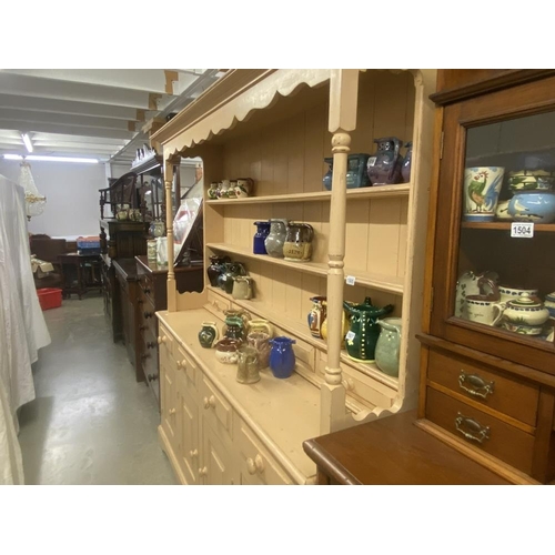 1505 - A good 20th century painted pine kitchen dresser