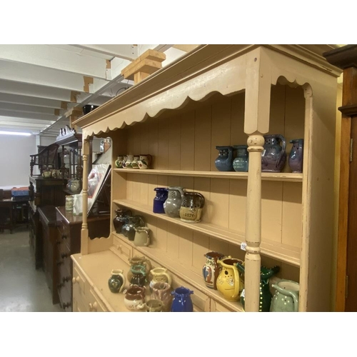 1505 - A good 20th century painted pine kitchen dresser