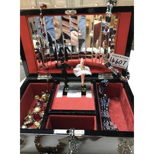 1460T - A musical jewellery box with dancer, plus content