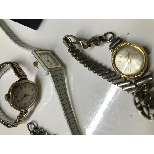 1460J - Eight ladies wrist watches and a pendant watch.