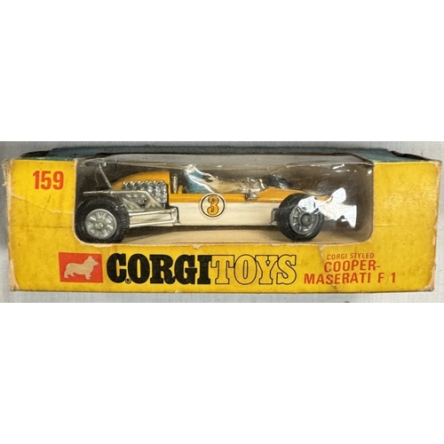 570 - Boxed Corgi including 394 Datsun, 344 Ferrari and 159, 156, 159 and 158 racing cars