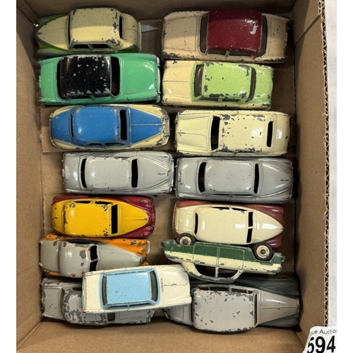 594 - A quantity of 1950s Dinky 2 tone cars