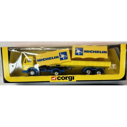 601 - Corgi 1112 Mercedes Michelin 56001 mobile roadshow and Matchbox K-18 horse van and K40 blaze trailer