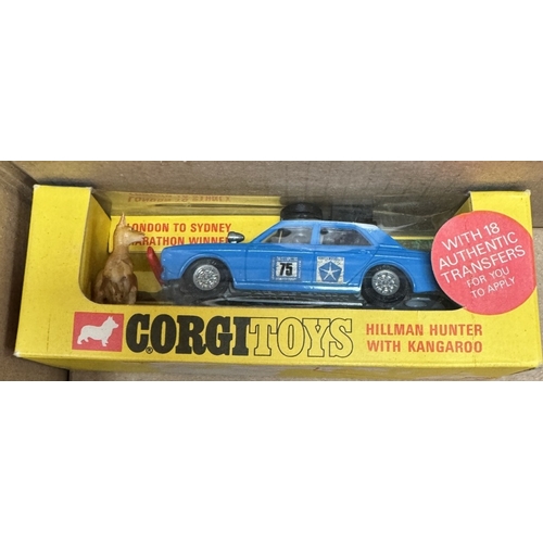 613 - Corgi 302 Hillman Hunter with kangaroo and 381 beach buggy and 275 Rover 2000TC