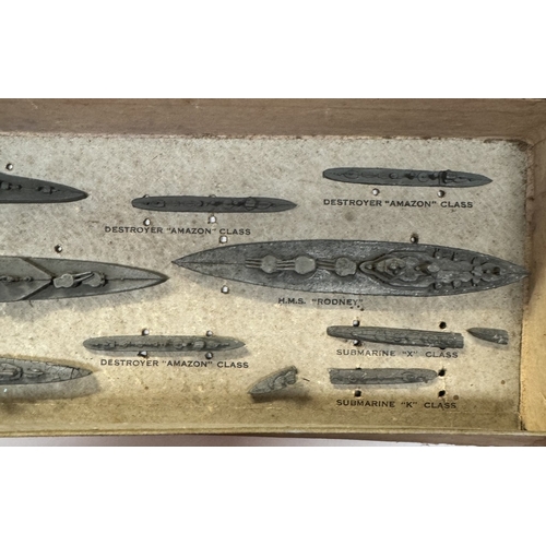 615 - Pre-war Dinky set no 50 ships of the British navy, 1 missing, others in a/f condition