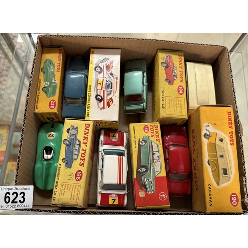 623 - 6 boxed Dinky including 205 Lotus Cortina rally car 184 Volvo 122S, 190, 138, 186, 236