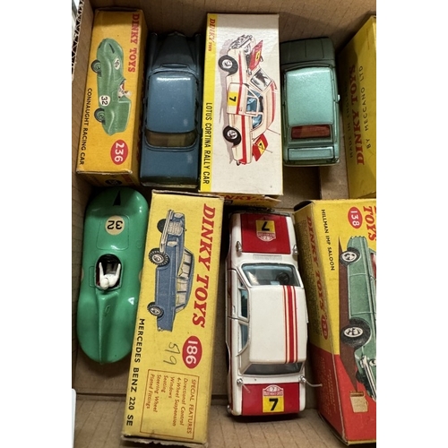 623 - 6 boxed Dinky including 205 Lotus Cortina rally car 184 Volvo 122S, 190, 138, 186, 236