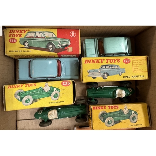 625 - 6 boxed Dinky including 138 Hillman Imp 177, Opel 233 x 2,  243 BRM and 131 Cadillac