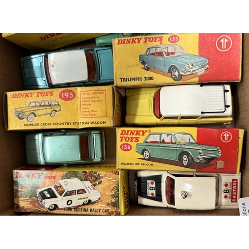 626 - 6 boxed Dinky including 148 Ford Fairlane 135 Triumph 2000, 190 caravan, 193, 138, 212