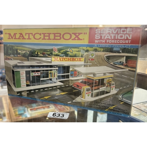 633 - A Matchbox MG-1 service station with forecourt. unbuilt in original box