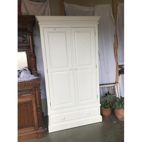 1700 - A white finished pine wardrobe