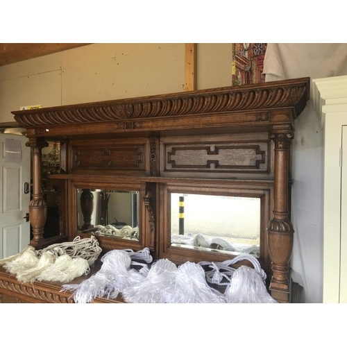 1701 - A superb quality early 20th century oak mirror backed sideboard