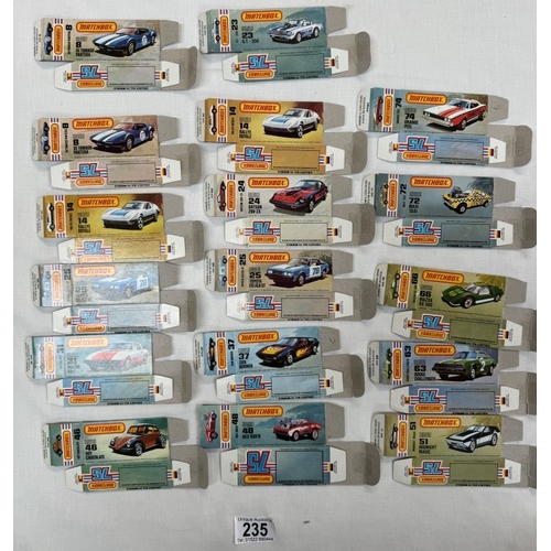 235 - A quantity of Matchbox original empty boxes