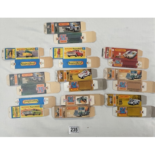 235 - A quantity of Matchbox original empty boxes