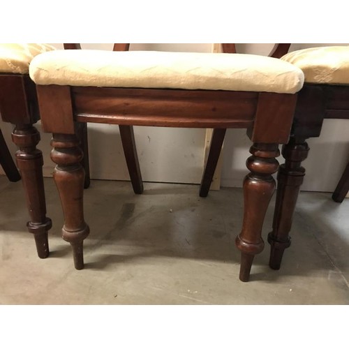 1694 - Set of 3 mahogany balloon back chairs & 1 other balloon back chair