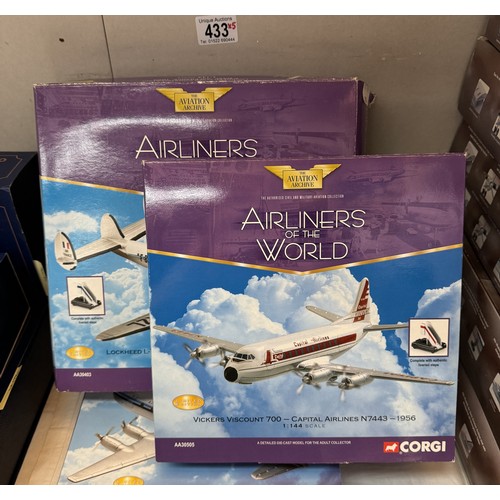 433 - 5 Boxed Corgi airliners of the world. AA3056 (x3), AA30505, AA30403