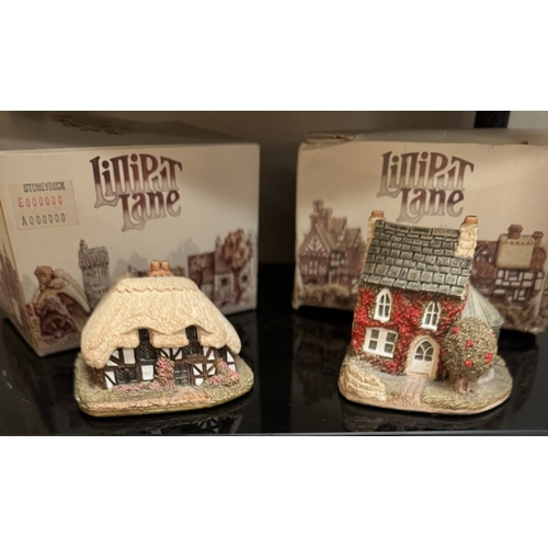 405 - 7 Lilliput lane buildings & 6 boxes