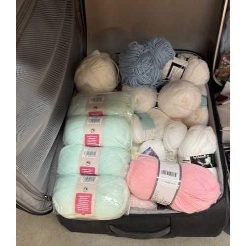 416 - 3 Large cases of Knitting wool etc