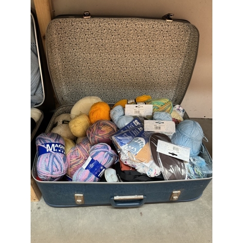 416 - 3 Large cases of Knitting wool etc