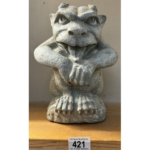 421 - A 1995 art line resin garden ornament of a devil