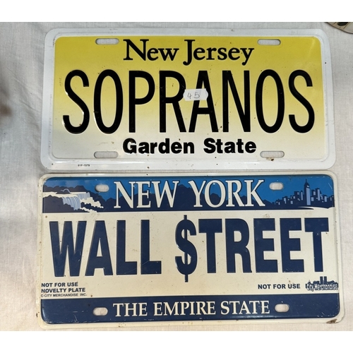 426 - 3 American number plate style metal wall signs