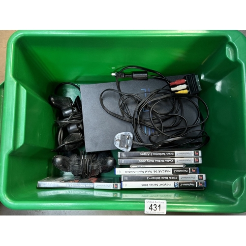 431 - A Playstation 2 with 2 controllers & A quantity of games