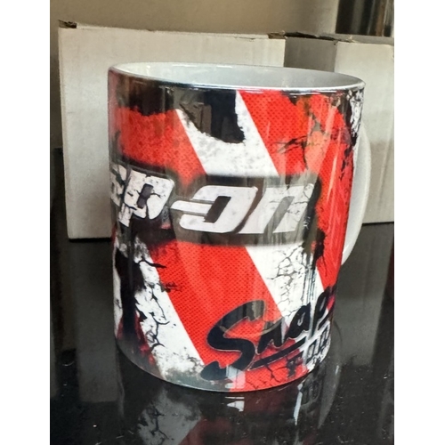 437 - 6 Petroliana themed mugs including Snap-on, Castrol & Champion spark plugs