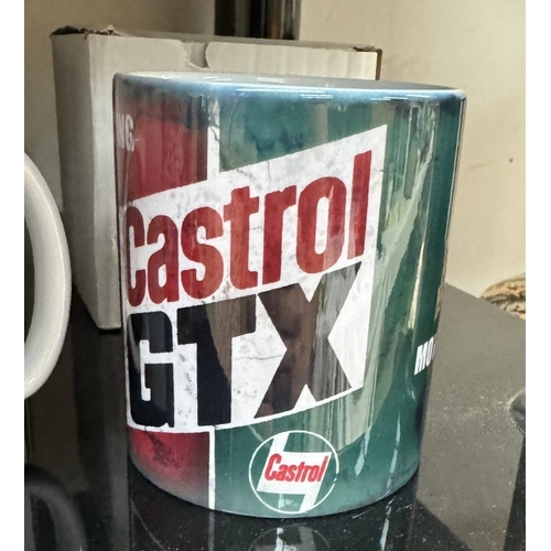 437 - 6 Petroliana themed mugs including Snap-on, Castrol & Champion spark plugs