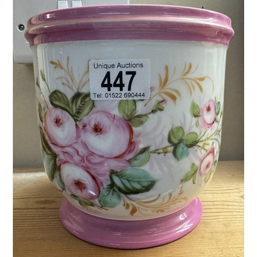 447 - A vintage rose pattern planter