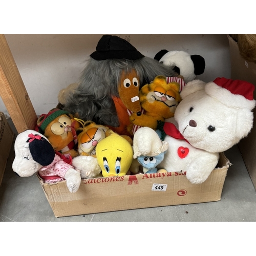 449 - A large lot of soft toys including Womble