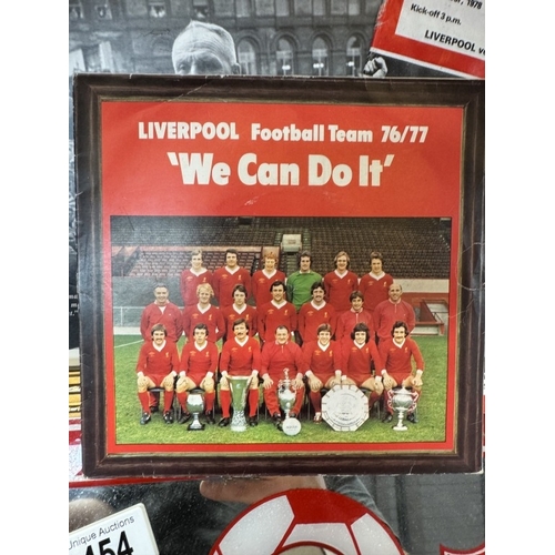 454 - A collection of Liverpool memorabilia including Mirror, photo of Bill Shankly, books, records etc