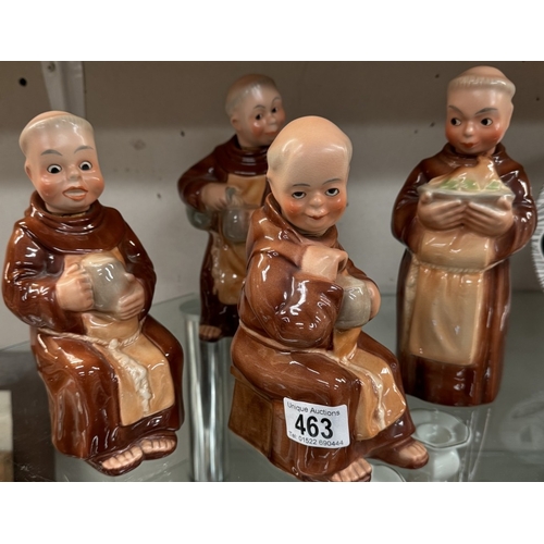 463 - A set of 4 German monk decanters