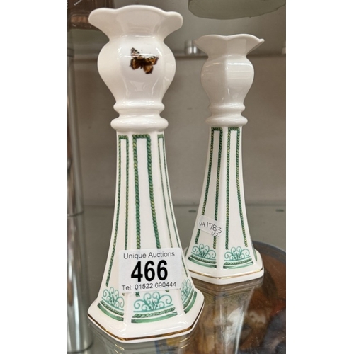 466 - A pair of Aynsley candlesticks 'Victorian Gardens'