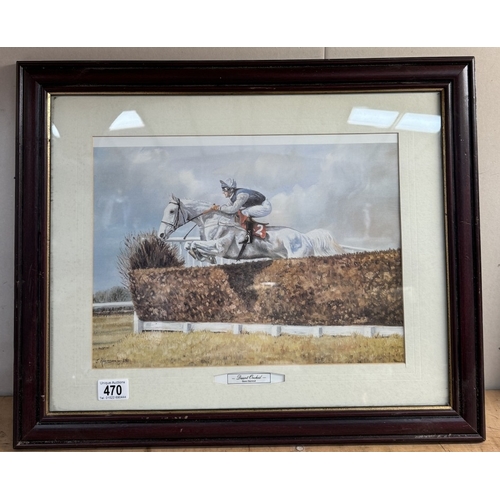 470 - A framed & glazed print of desert orchid by S.Adamson