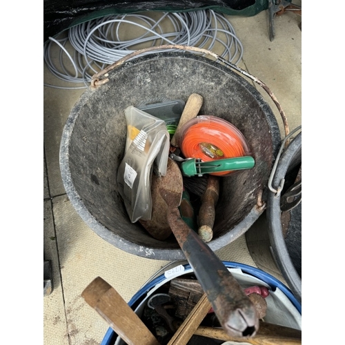 551 - 3 Buckets of various tools including gardening tools