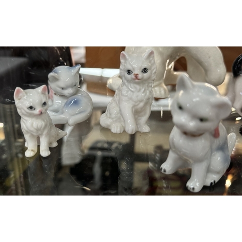 674 - A large lot of pottery cat figures