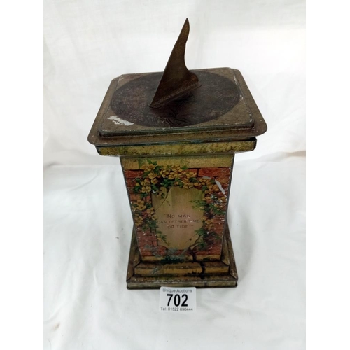 702 - A 1920s Crawfords sundial biscuit tin