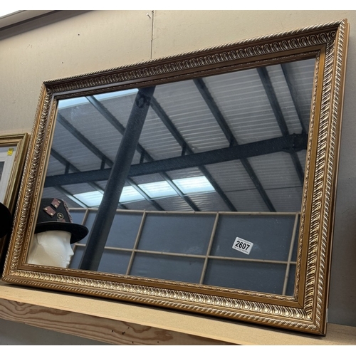 2607 - A nice gilt framed mirror 85 x 60cm