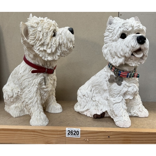 2620 - 2 Large terrier dog figures