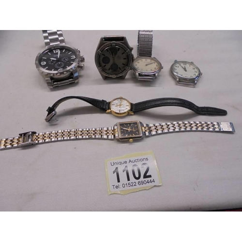 1102 - A quantity of vintage wrist watches, sold as seen.