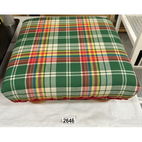 2646 - A Tartan upholstered foot stool