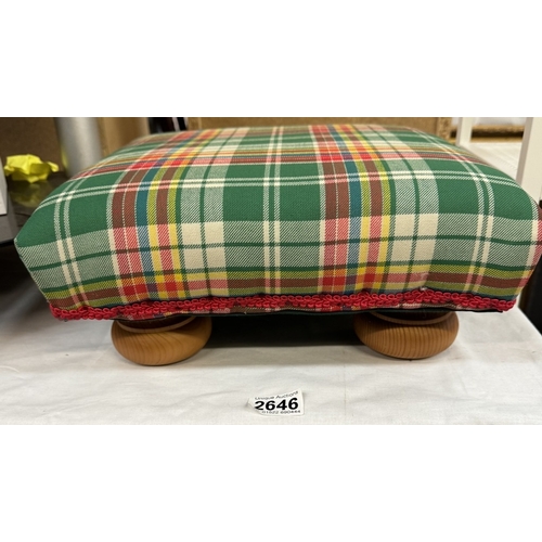 2646 - A Tartan upholstered foot stool